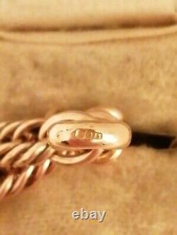 Victorian 9ct Rose Gold Triple Link Chain Bracelet With Bulldog Clasp