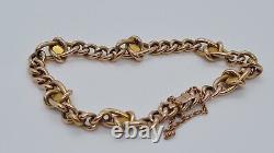 Victorian 9ct Rose Gold & Turquoise Lovers Knot Bracelet Circa 1890