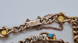 Victorian 9ct Rose Gold & Turquoise Lovers Knot Bracelet Circa 1890