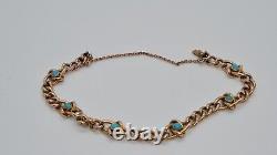 Victorian 9ct Rose Gold & Turquoise Lovers Knot Bracelet Circa 1890