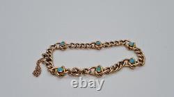 Victorian 9ct Rose Gold & Turquoise Lovers Knot Bracelet Circa 1890