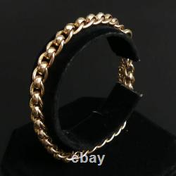 Victorian Antique 9 Ct Rose Gold Fancy Curb Link Bracelet C. 1890 20.9 Grams