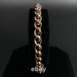 Victorian Antique 9 Ct Rose Gold Fancy Curb Link Bracelet C. 1890 20.9 Grams