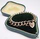 Victorian Antique 9ct Rose Gold Curb Charm Heart Padlock Bracelet Original Box