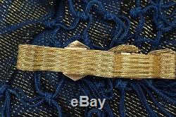 Victorian Double Tassel Enamel 9ct 14k 18ct Gold Mesh Slide Bracelet. NICE1