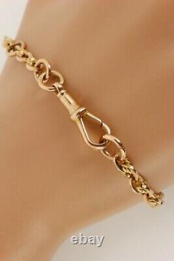 Victorian Edwardian 9ct Rose Gold Albert Watch Chain Bracelet 8.5 Great NICE1