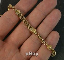 Victorian Fancy Link 9ct Gold 7 Long Bracelet p1809