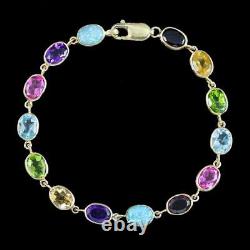 Victorian Style Gemstone Bracelet 9ct Gold