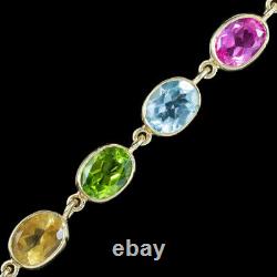 Victorian Style Gemstone Bracelet 9ct Gold