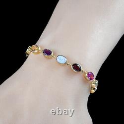 Victorian Style Gemstone Bracelet 9ct Gold