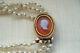 Victorian Carved White Coral Cameo Natural Pearls Rose Gold Clasp Bracelet