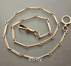 Victorian circa 1900 Fancy 9ct Gold Albertina Chain 13 inch Double Wind Bracelet
