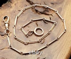 Victorian circa 1900 Fancy 9ct Gold Albertina Chain 13 inch Double Wind Bracelet