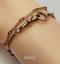 Victorian circa 1900 Fancy 9ct Gold Albertina Chain 13 inch Double Wind Bracelet