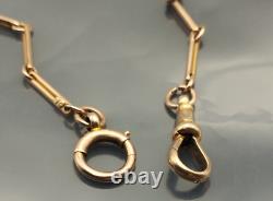 Victorian circa 1900 Fancy 9ct Gold Albertina Chain 13 inch Double Wind Bracelet