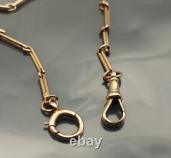 Victorian circa 1900 Fancy 9ct Gold Albertina Chain 13 inch Double Wind Bracelet