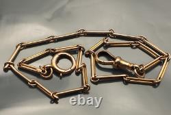 Victorian circa 1900 Fancy 9ct Gold Albertina Chain 13 inch Double Wind Bracelet