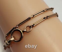 Victorian circa 1900 Fancy 9ct Gold Albertina Chain 13 inch Double Wind Bracelet