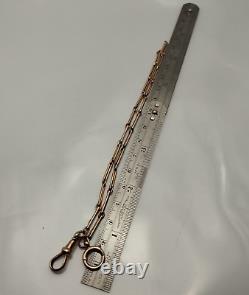 Victorian circa 1900 Fancy 9ct Gold Albertina Chain 13 inch Double Wind Bracelet