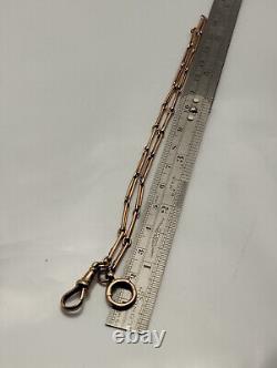 Victorian circa 1900 Fancy 9ct Gold Albertina Chain 13 inch Double Wind Bracelet