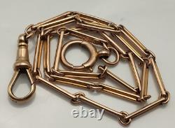 Victorian circa 1900 Fancy 9ct Gold Albertina Chain 13 inch Double Wind Bracelet