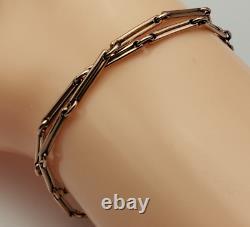 Victorian circa 1900 Fancy 9ct Gold Albertina Chain 13 inch Double Wind Bracelet