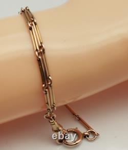Victorian circa 1900 Fancy 9ct Gold Albertina Chain 13 inch Double Wind Bracelet