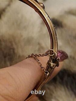 Victorian/edwardian Fancy 9ct Gold Ruby Diamond Bangle 1901 Not Scrap