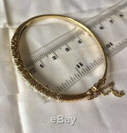 Victorian style opal & diamond bracelet hinge bangle 9ct gold English hallmarks