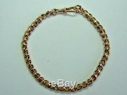 Vintage 1920's 9ct Rose Gold Faceted Roller Ball Link Bracelet 8.25 Inches
