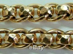 Vintage 1920's 9ct Rose Gold Faceted Roller Ball Link Bracelet 8.25 Inches