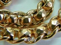 Vintage 1920's 9ct Rose Gold Faceted Roller Ball Link Bracelet 8.25 Inches