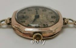 Vintage 1920s Rolex 9ct Solid Gold 15 Jewels Ladies Wrist Watch on 9k Bracelet