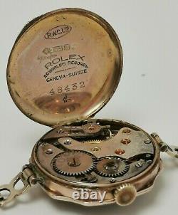 Vintage 1920s Rolex 9ct Solid Gold 15 Jewels Ladies Wrist Watch on 9k Bracelet