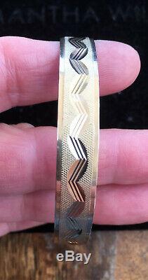 Vintage 1960s, Solid 9ct Rose Gold, Wide Bangle Bracelet. 10.87g