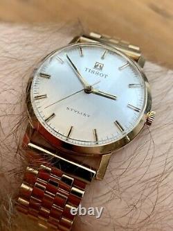 Vintage 1972 Mens TISSOT STYLIST 9ct Solid Gold (375). Original Condition