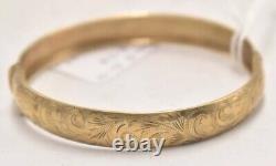 Vintage 1980's 9ct Gold London Hinged Bangle Bracelet 7.90g