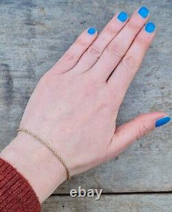 Vintage 1989 Hallmarked Solid 9ct 9k Gold Figaro Curb Chain Bracelet 6.6'