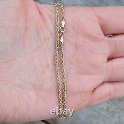 Vintage 1989 Hallmarked Solid 9ct 9k Gold Figaro Curb Chain Bracelet 6.6'