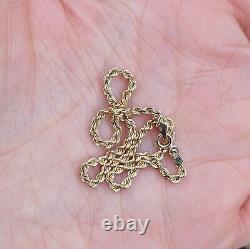 Vintage 1989 Hallmarked Solid 9ct 9k Gold Figaro Curb Chain Bracelet 6.6'