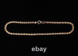 Vintage 1989 Hallmarked Solid 9ct 9k Gold Figaro Curb Chain Bracelet 6.6'