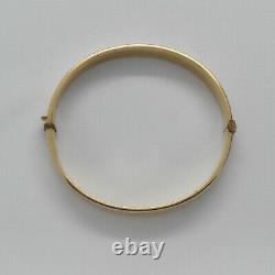 Vintage 1/5th 9ct Yellow Rolled Gold Ornate Leaf Design Hinged Bangle Bracelet