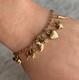 Vintage 90s Charm Bracelet 9ct 375 Yellow Gold 6.5 Inch
