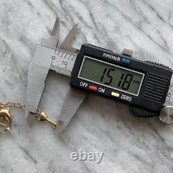 Vintage 90s Charm Bracelet 9ct 375 Yellow Gold 6.5 Inch