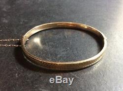 Vintage 9Ct Gold Hinged Bangle, 7.0g, Approx. 7inch, HM 9Ct