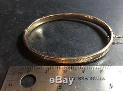Vintage 9Ct Gold Hinged Bangle, 7.0g, Approx. 7inch, HM 9Ct