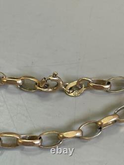 Vintage 9Ct Yellow Gold Belcher Link Bracelet 7