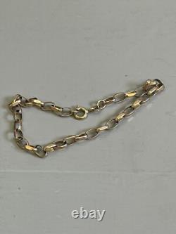 Vintage 9Ct Yellow Gold Belcher Link Bracelet 7