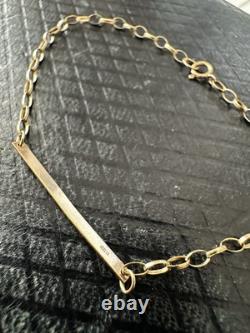 Vintage 9K Gold ID Petite Bracelet 7 Belcher Chain 2mm London Hallmark 1988