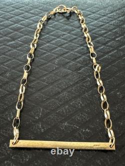 Vintage 9K Gold ID Petite Bracelet 7 Belcher Chain 2mm London Hallmark 1988
